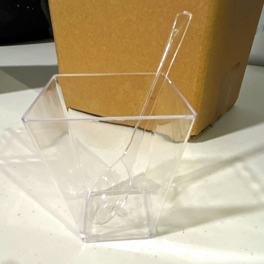 Colovis Clear Plastic Dessert Cups & Spoons, 60 Count, for All Occasions
